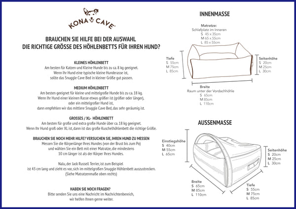 Finden Sie den perfekten Sitz für Ihr Haustierbett - KONA CAVE® Snuggle Cave Beds