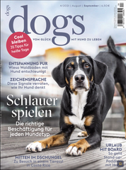 KONA CAVE® in dogs magazine, Germany's luxury pet magazine. Featuring the famous folded KONA CAVE® Travel Dog Bed. 