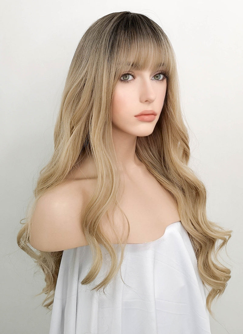 cheap blonde wigs with dark roots