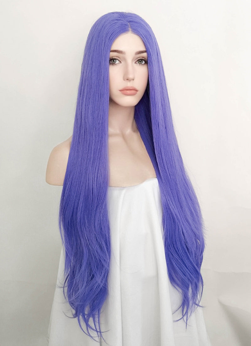 Blue and purple lace front wig