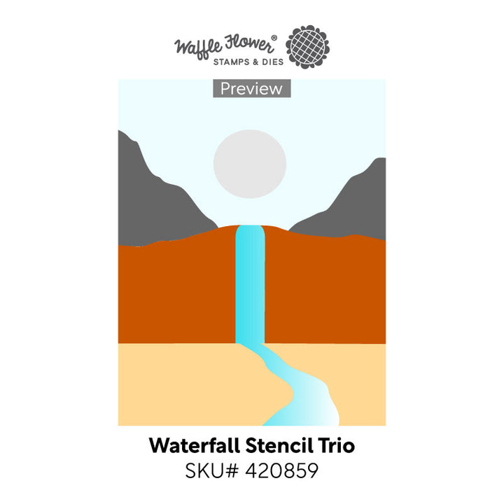 Waterfall Stencil Trio