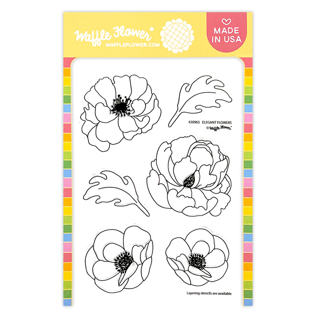 Waffle Flower Crafts - Clear Stamps - Wrapped Bouquet