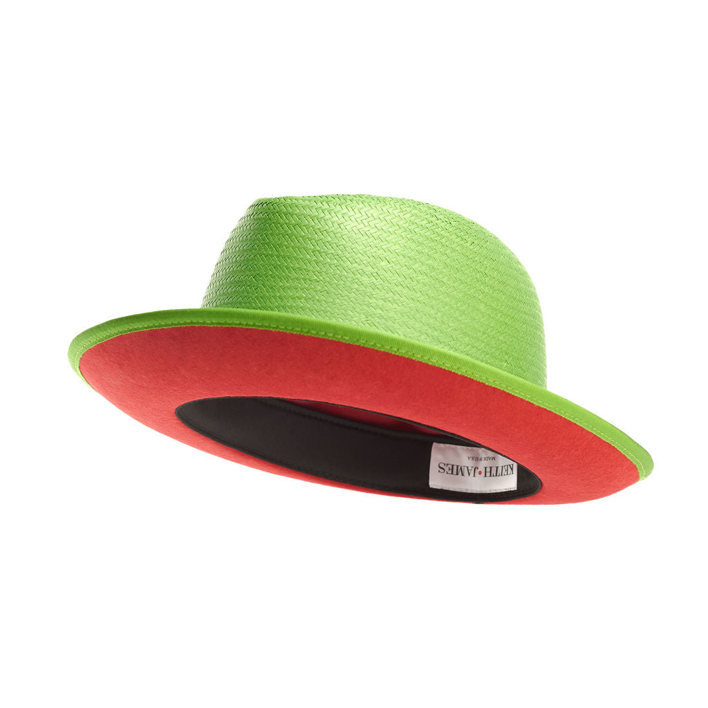 lime green straw hat