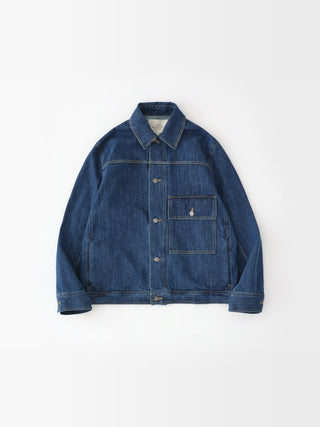 Lazar Washed Denim Jacket in Indigo