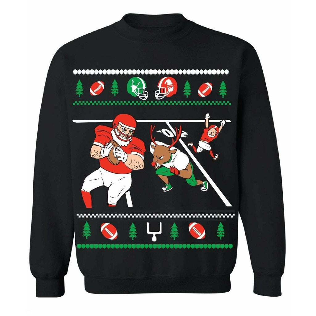 SNOWTORIOUS FOOTBALL Christmas Sweater Black Snowtorious