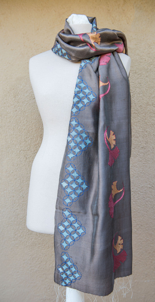 hand embroidered scarf