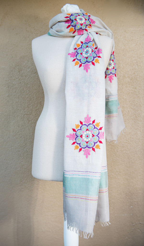 embroidery scarf design