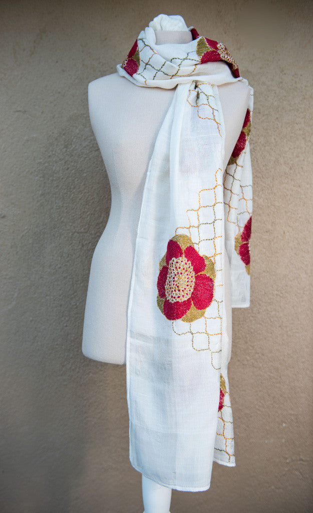 embroidered scarf