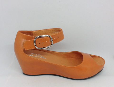 Isabella Seville Orange Leather heel