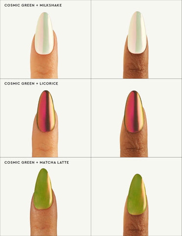 Cosmic Green Stardust Liquid Nail Powder by Le Mini Macaron.