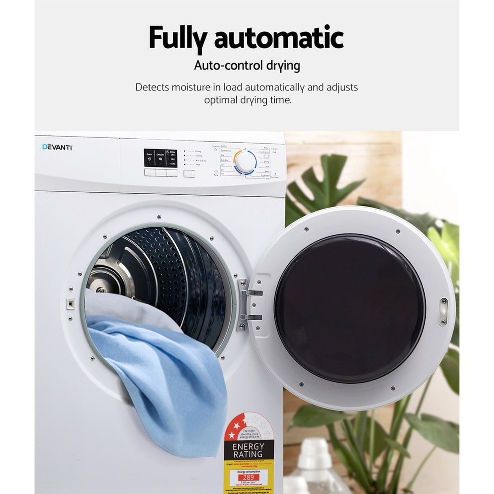 Devanti 7kg Vented Tumble Dryer - White — Ozdingo