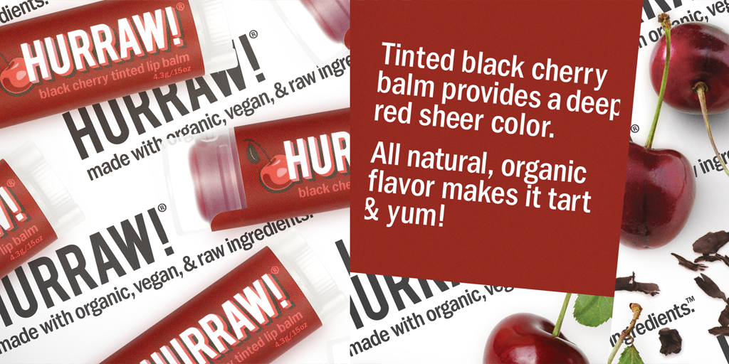 Hurraw! Black Cherry Tinted Lip Balm 4.3g - One Fine Secret