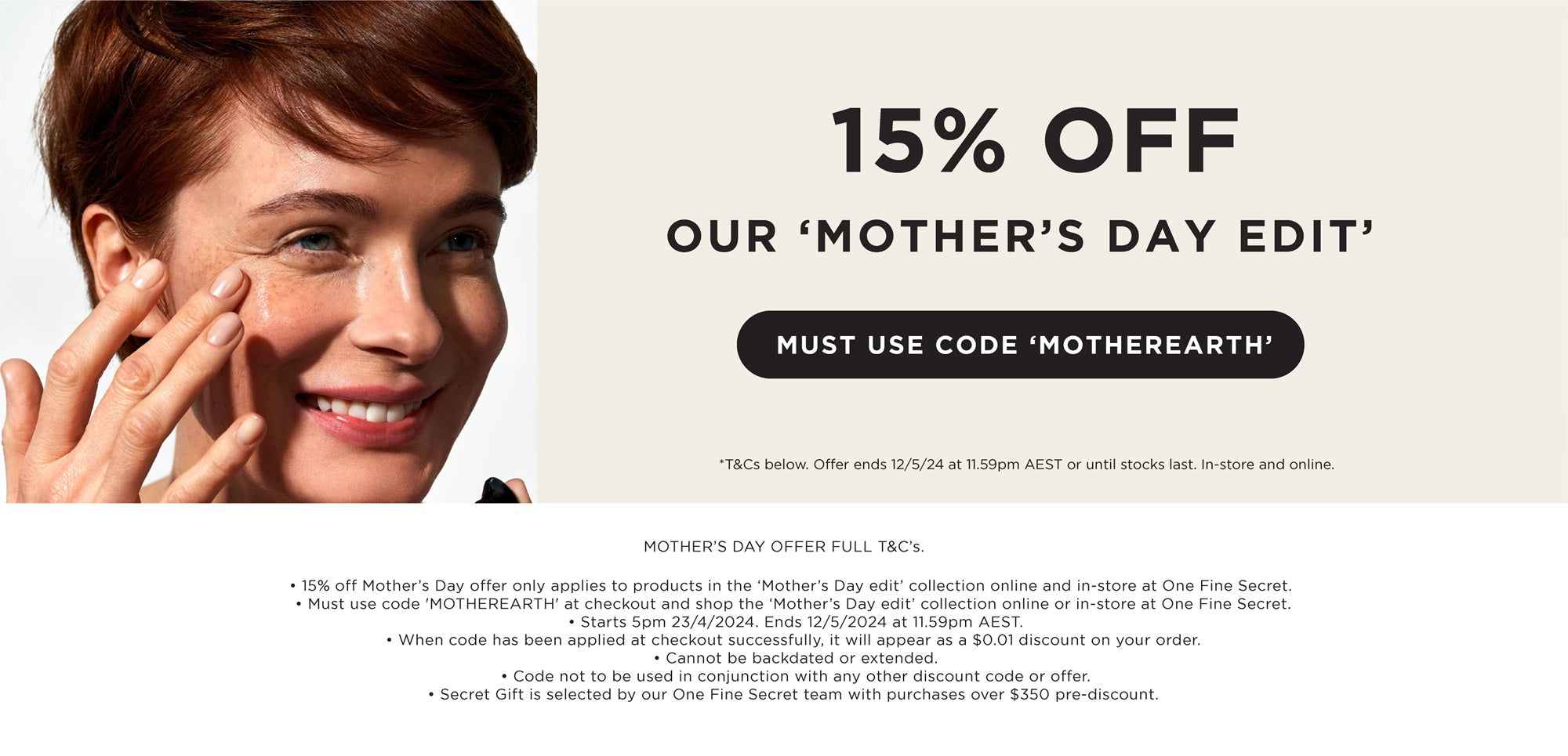 One Fine Secret Mother's Day Discount Offer.