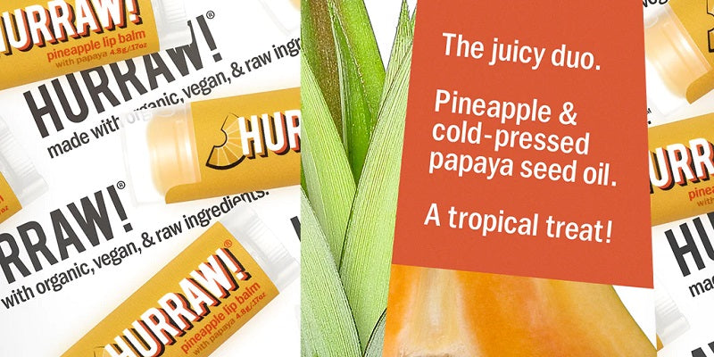 Hurraw! Lip Balm 4.8g - Papaya Pineapple. Natural & Organic Skincare Clean Beauty Store. One Fine Secret