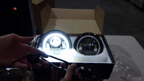 GQ PATROL 7 inch LED headlight x 2 new projector lens high ... jeep cj7 radio wiring 