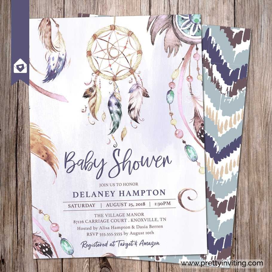 feather and dream catcher baby shower