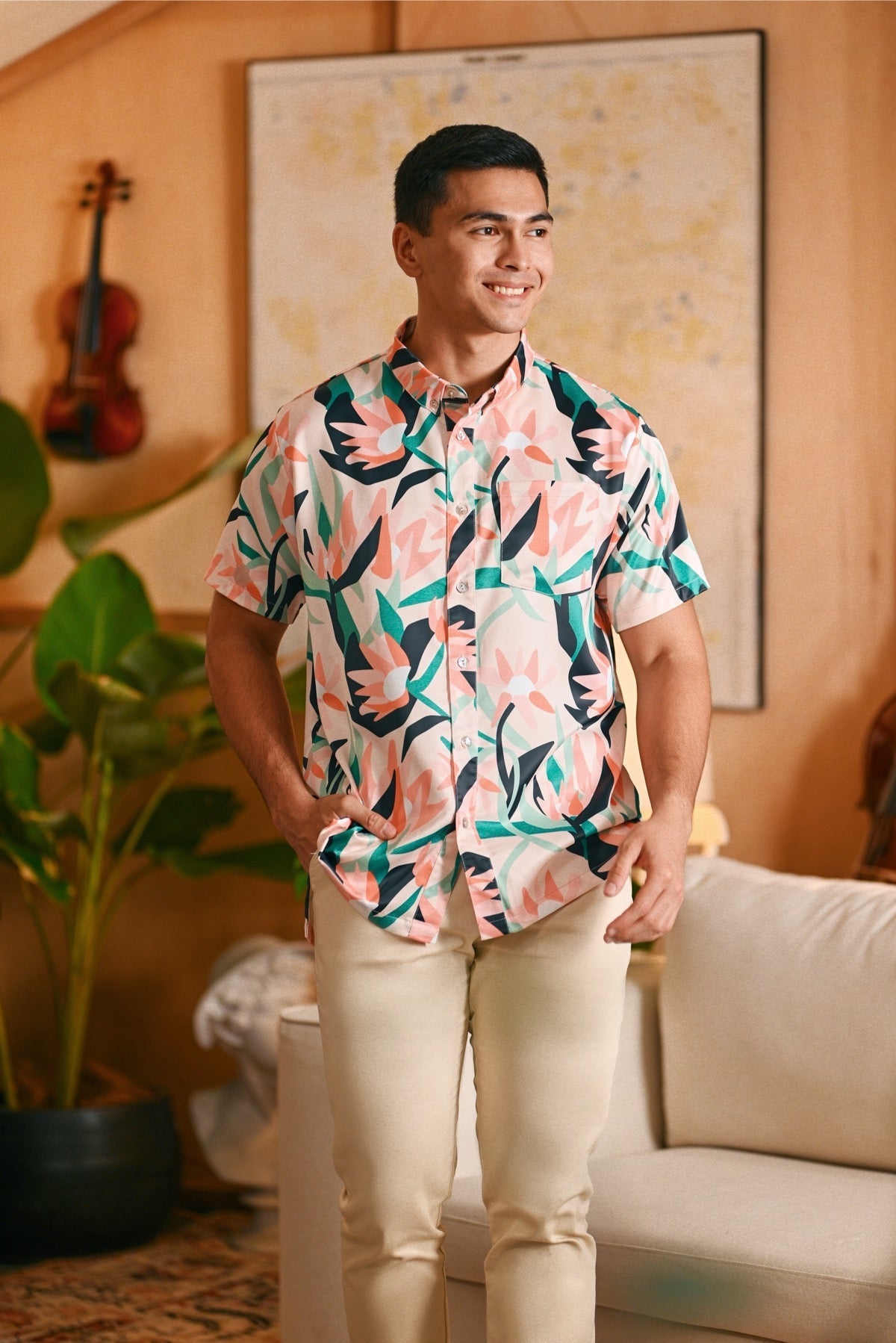 Men's Geometric Summer Hawaiian Shirt & Pants - Belite