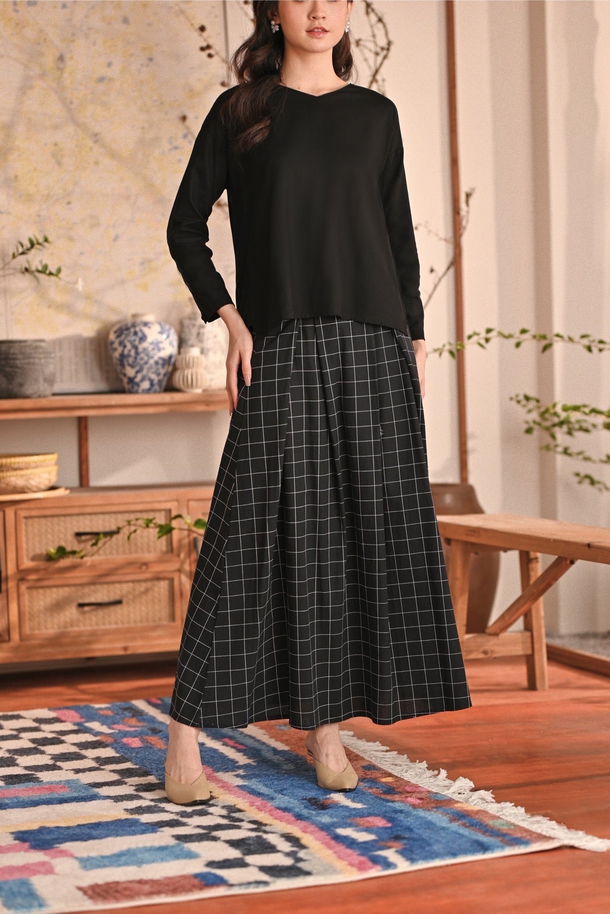 Black Long Skirt For Women  Long Skirt - Fesyen Rasa Sayang