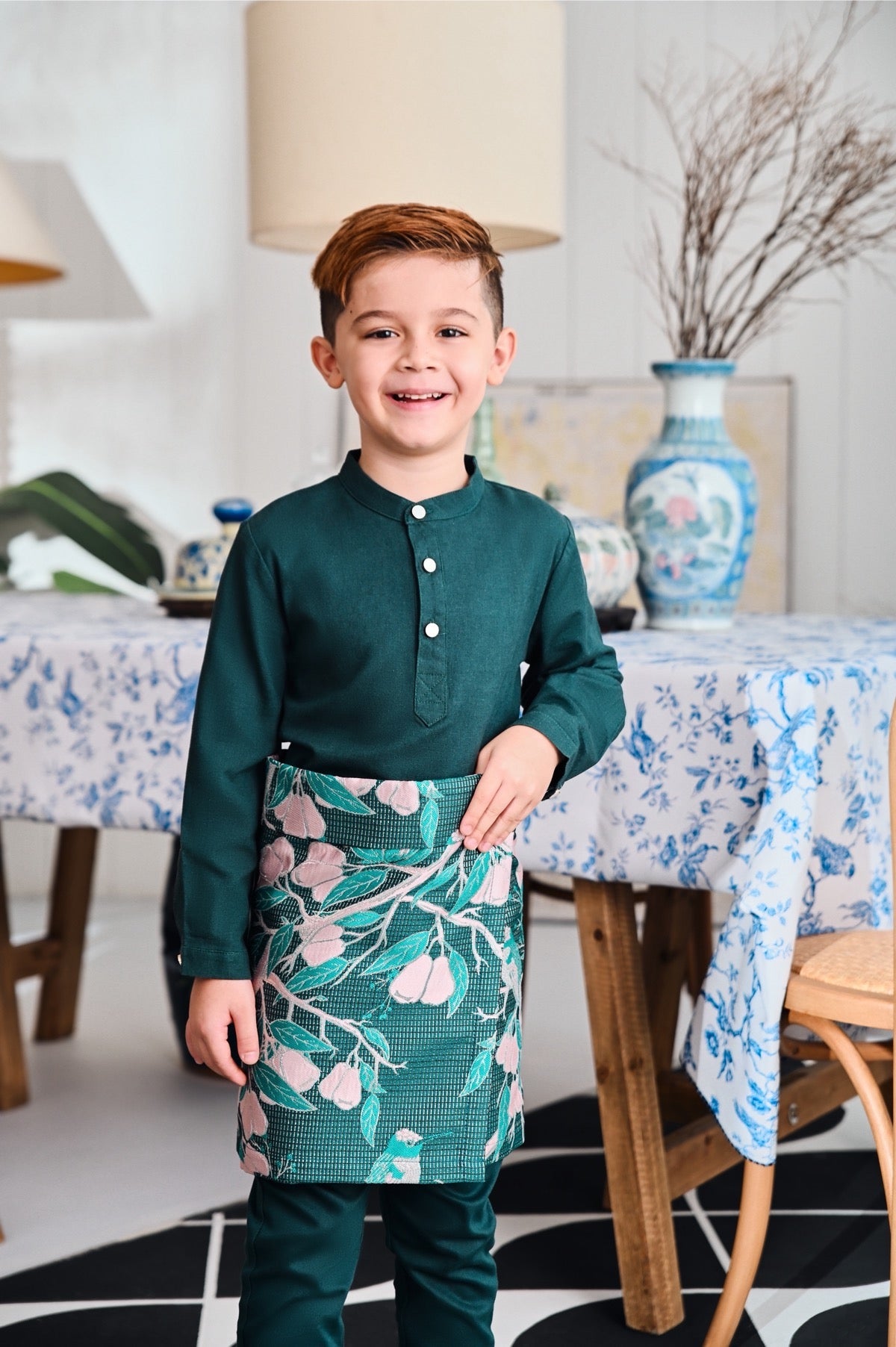 The Evergreen Baju Melayu Top - Emerald Green –