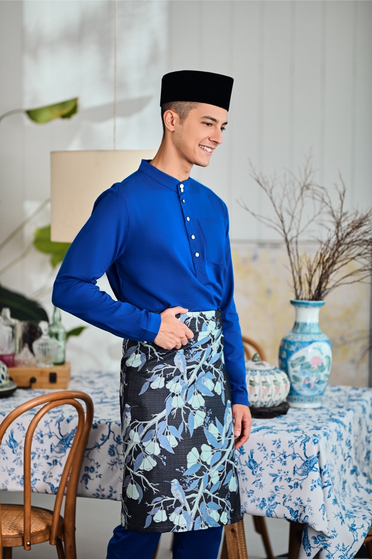 The Evergreen Men Baju Melayu Top - Classic Blue –