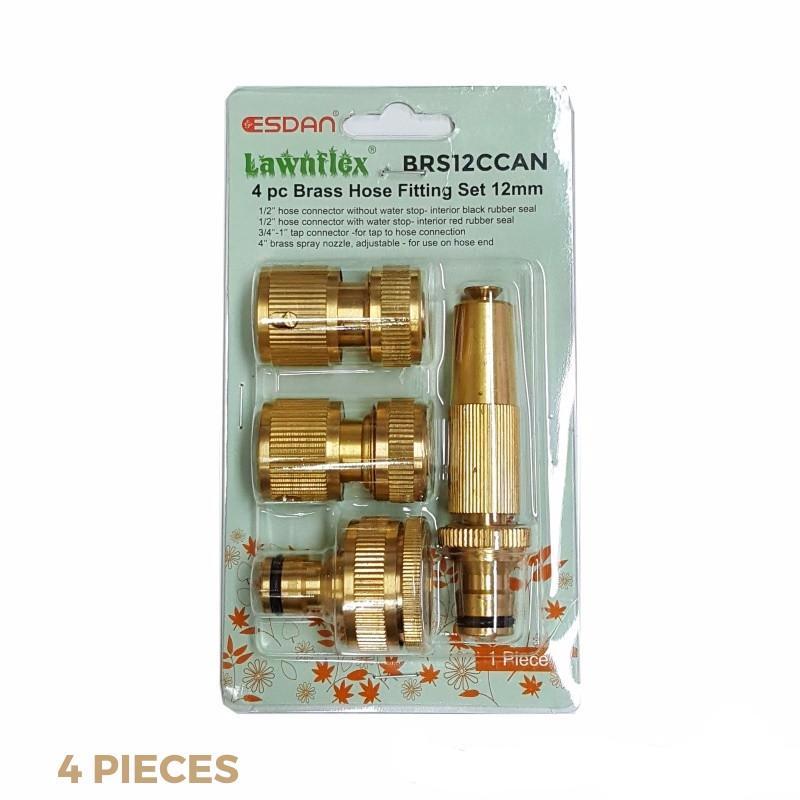 4 Piece Brass Garden Hose Fitting Set 12mm 1 2 Quick Connect