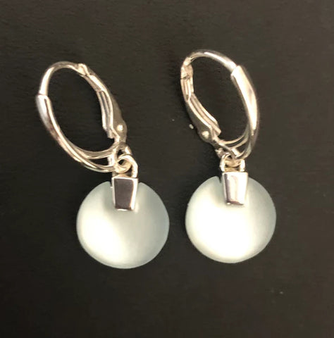 DDD Silver Ice Blue Round Earrings (lost-wax)