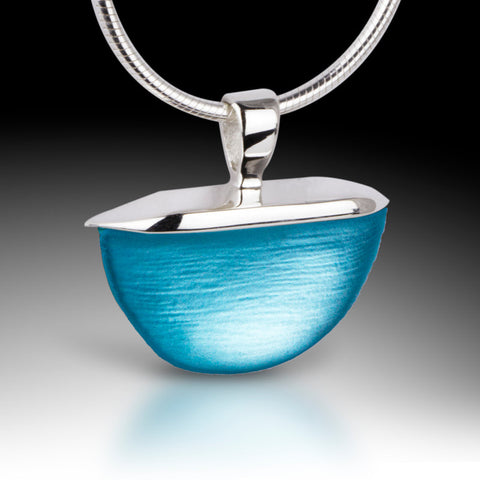 Nest Necklace, Opalescent Blue Glass by Don David Designs