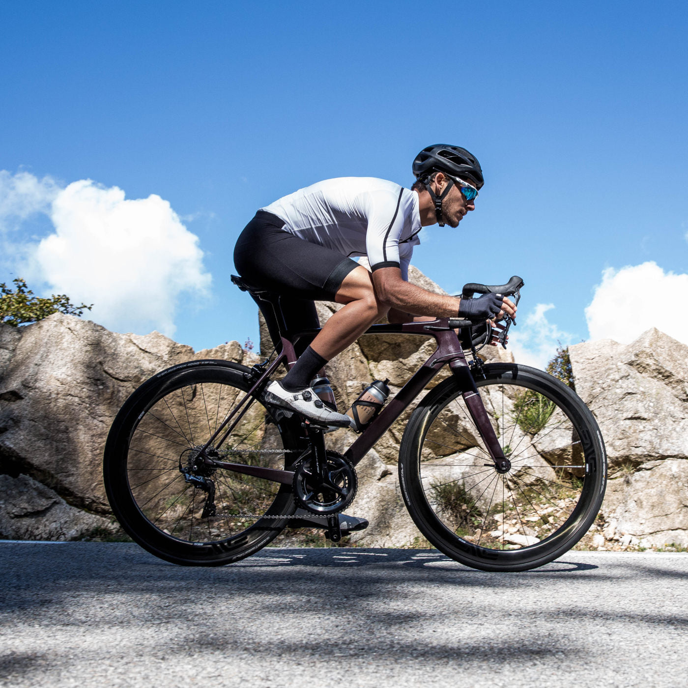 white cycling kit