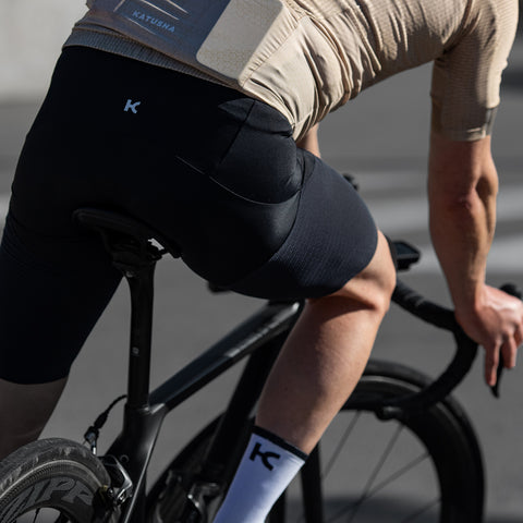 black and white cycling shorts