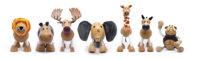 anamalz lion, hippo, moose, elephant, giraffe, zebra and gorilla