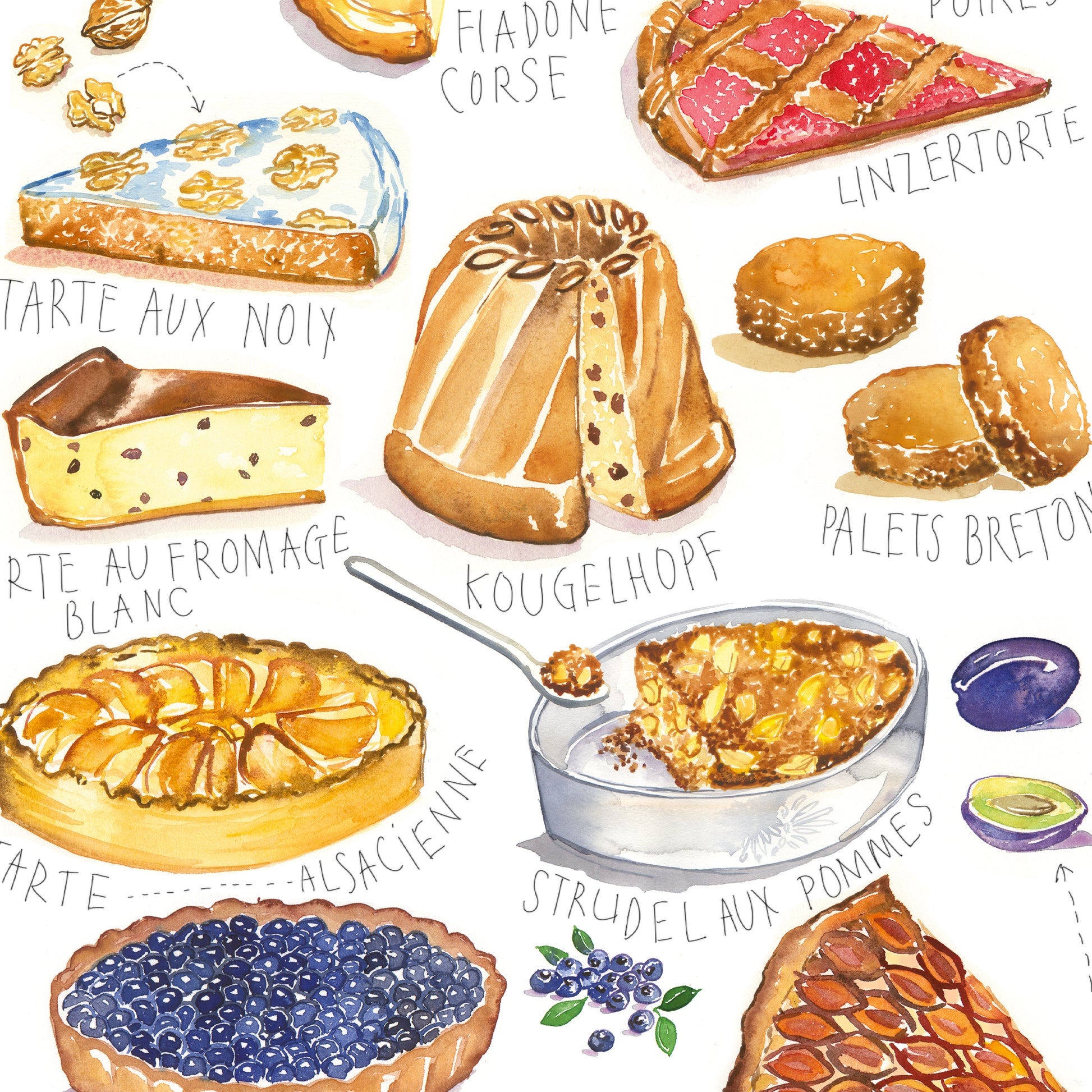 french pastry drawing