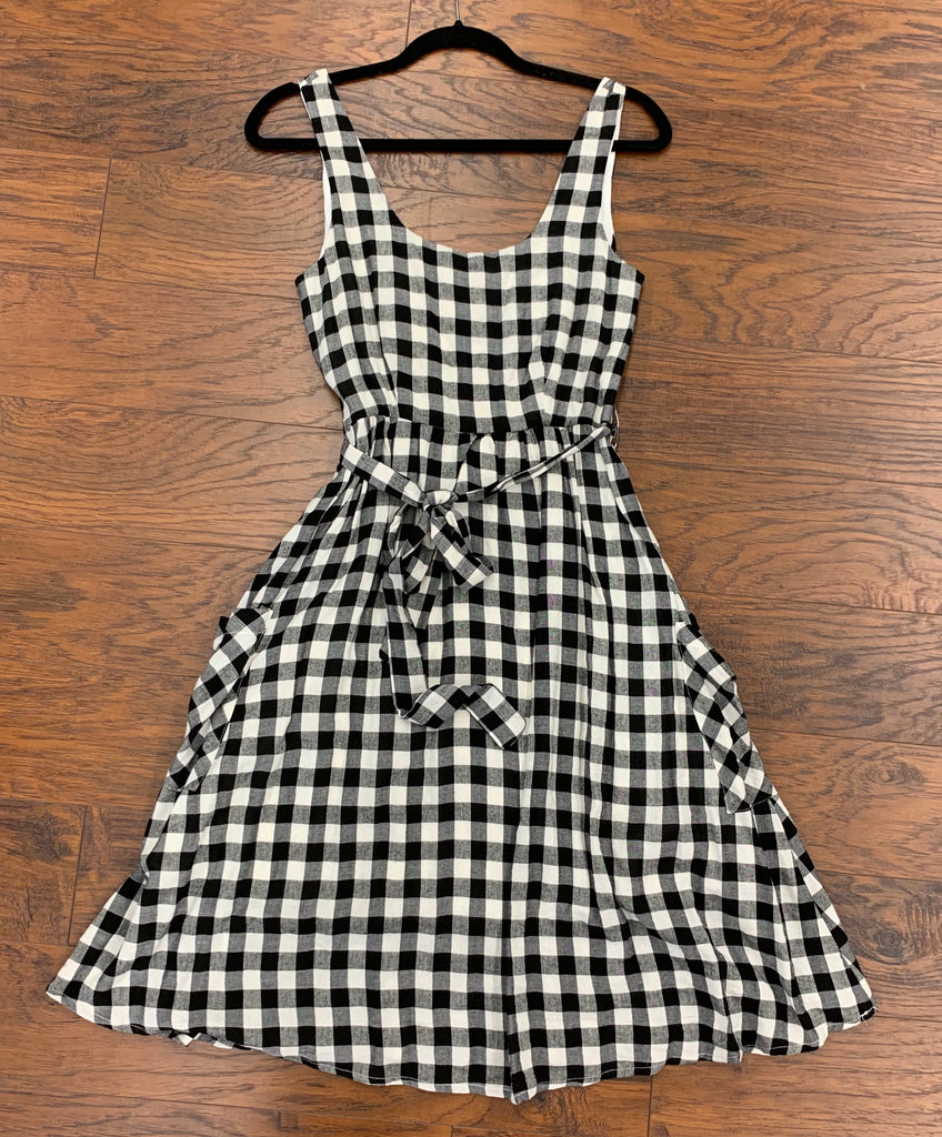 black checkered dress