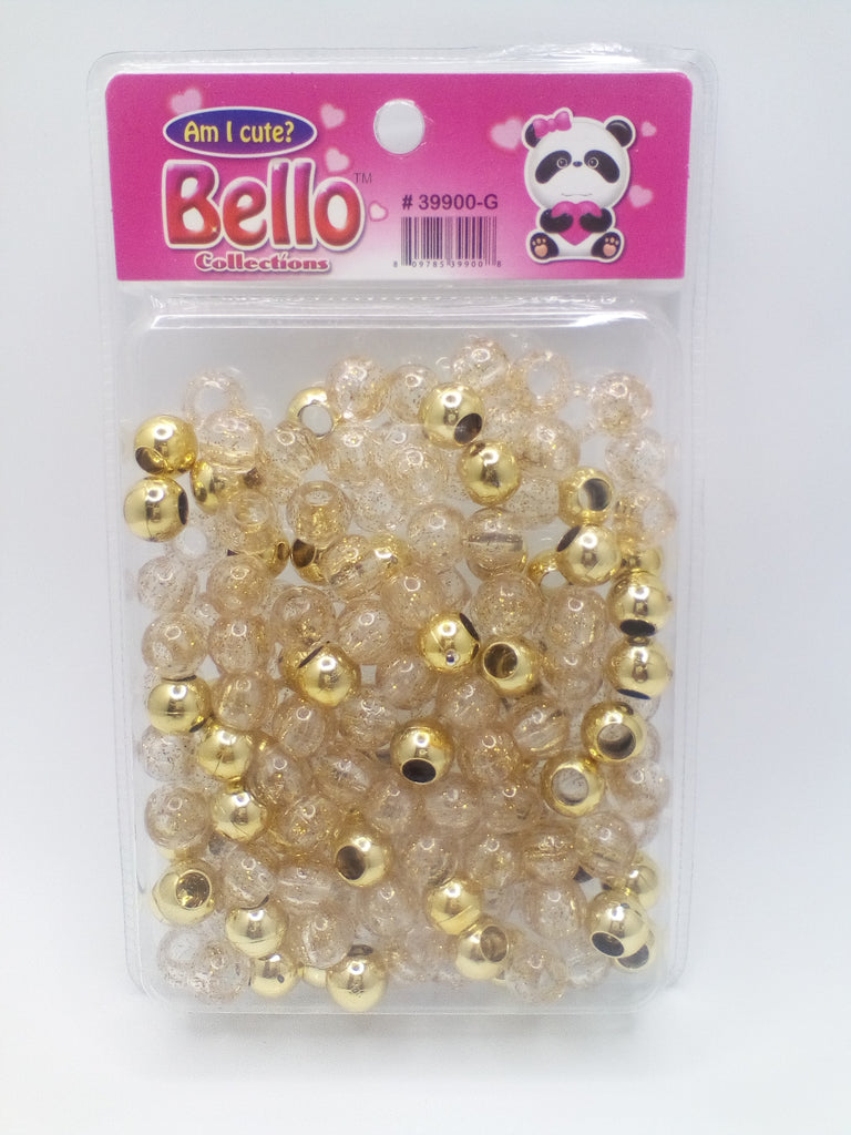 Bello Collection Jumbo Hair Beads-Clear/Gold #39900G – Beauty Bar & Supply