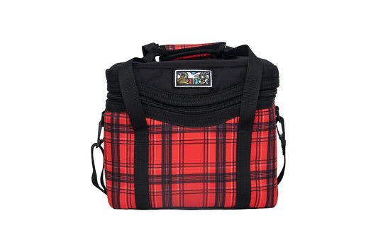 Ullr Cooler in red plaid combo built to hold 24 cans.