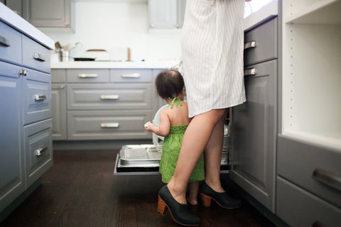 The Ollie Word Baby Green Dress in Kitchen