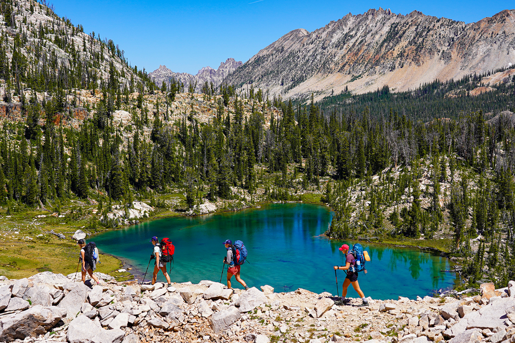 Amy David and friends on a summer hike in the mountains.