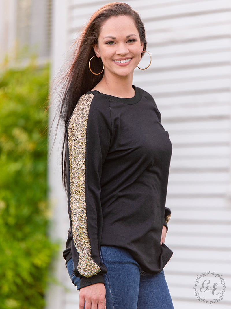 black gold sequin top