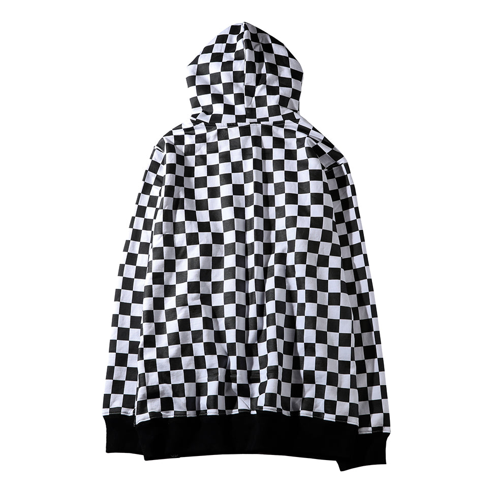 black white checkered hoodie