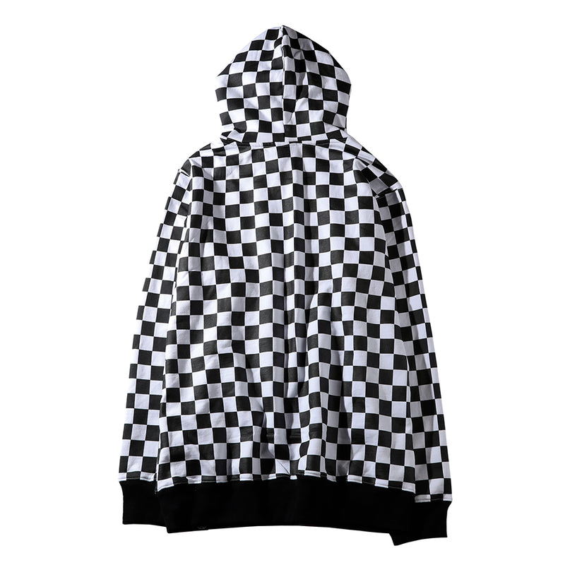 black and white checkered hoodie