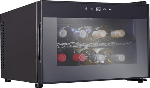 Ivation 8 Bottle Thermoelectric Red and White Wine Cooler Chiller Counter Top Wine Cellar