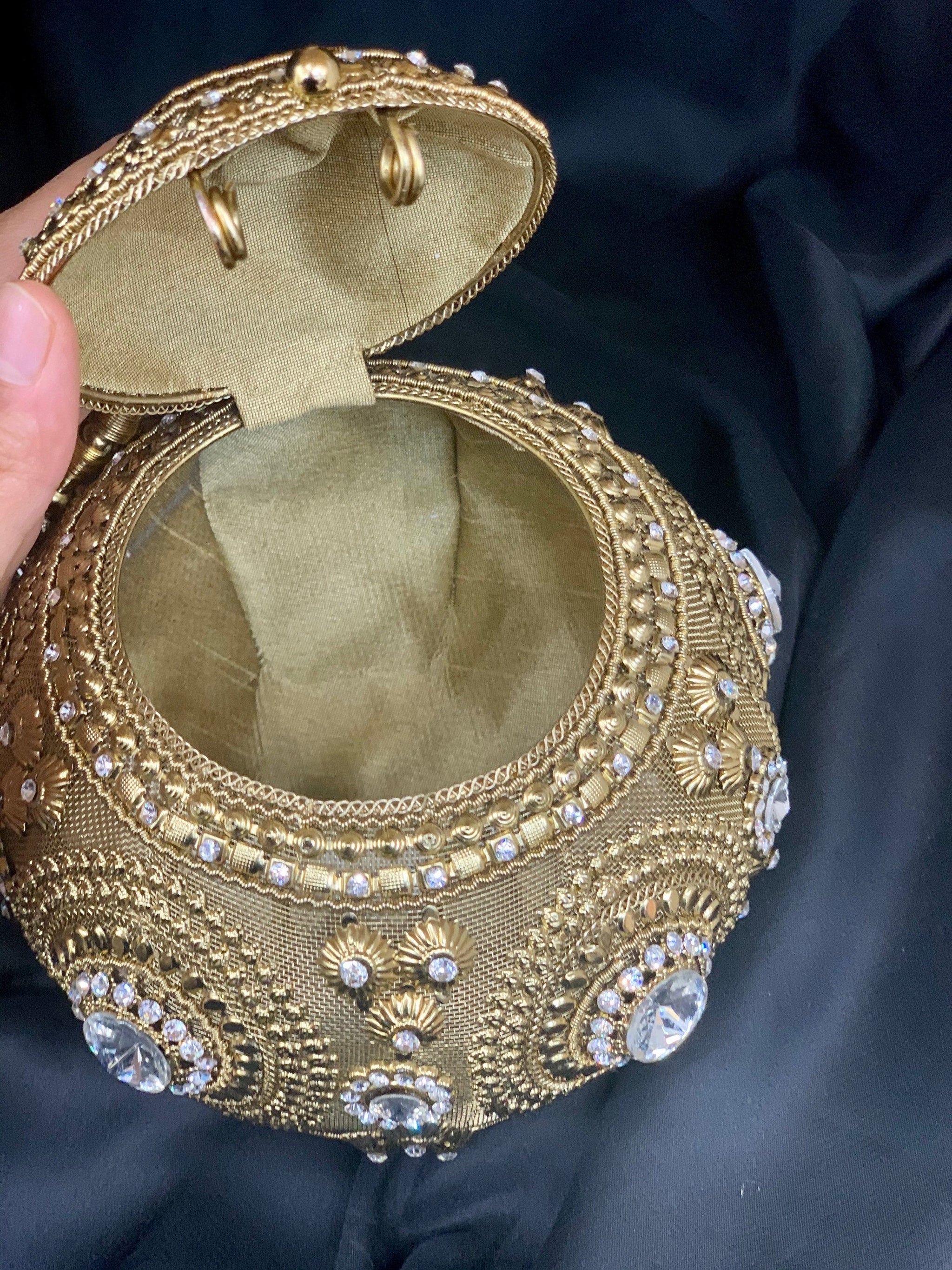 round gold purse