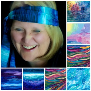 "Ocean Swell" Worn as Headband collage