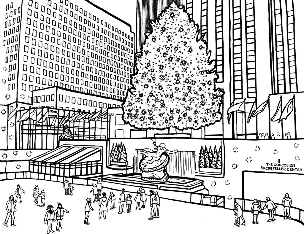 Rockefeller Center Coloring Page Fun Facts YouColor