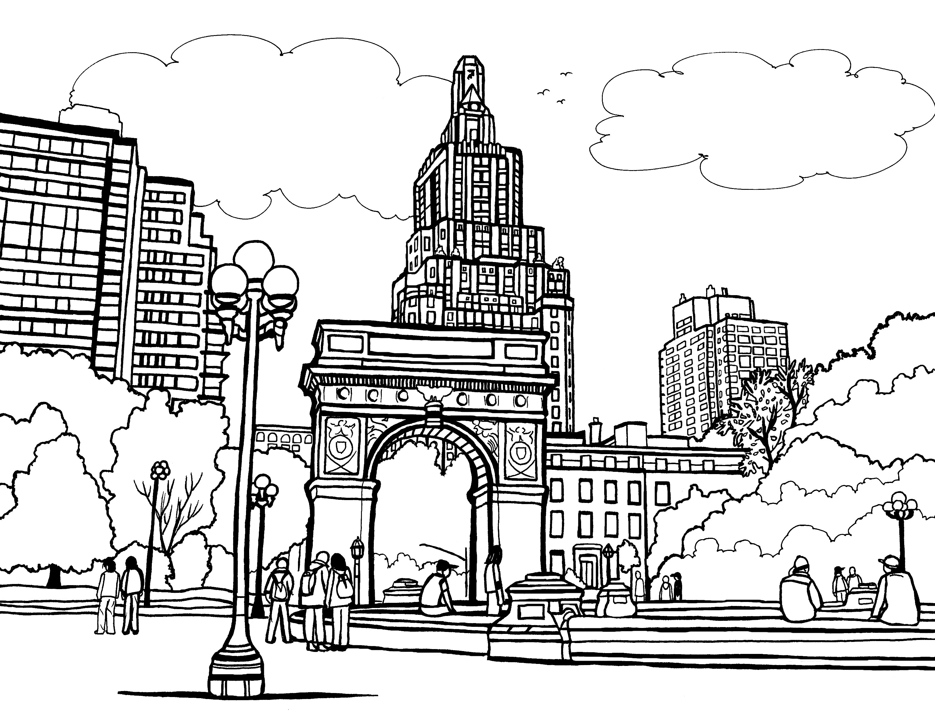 13+ City Coloring Pages