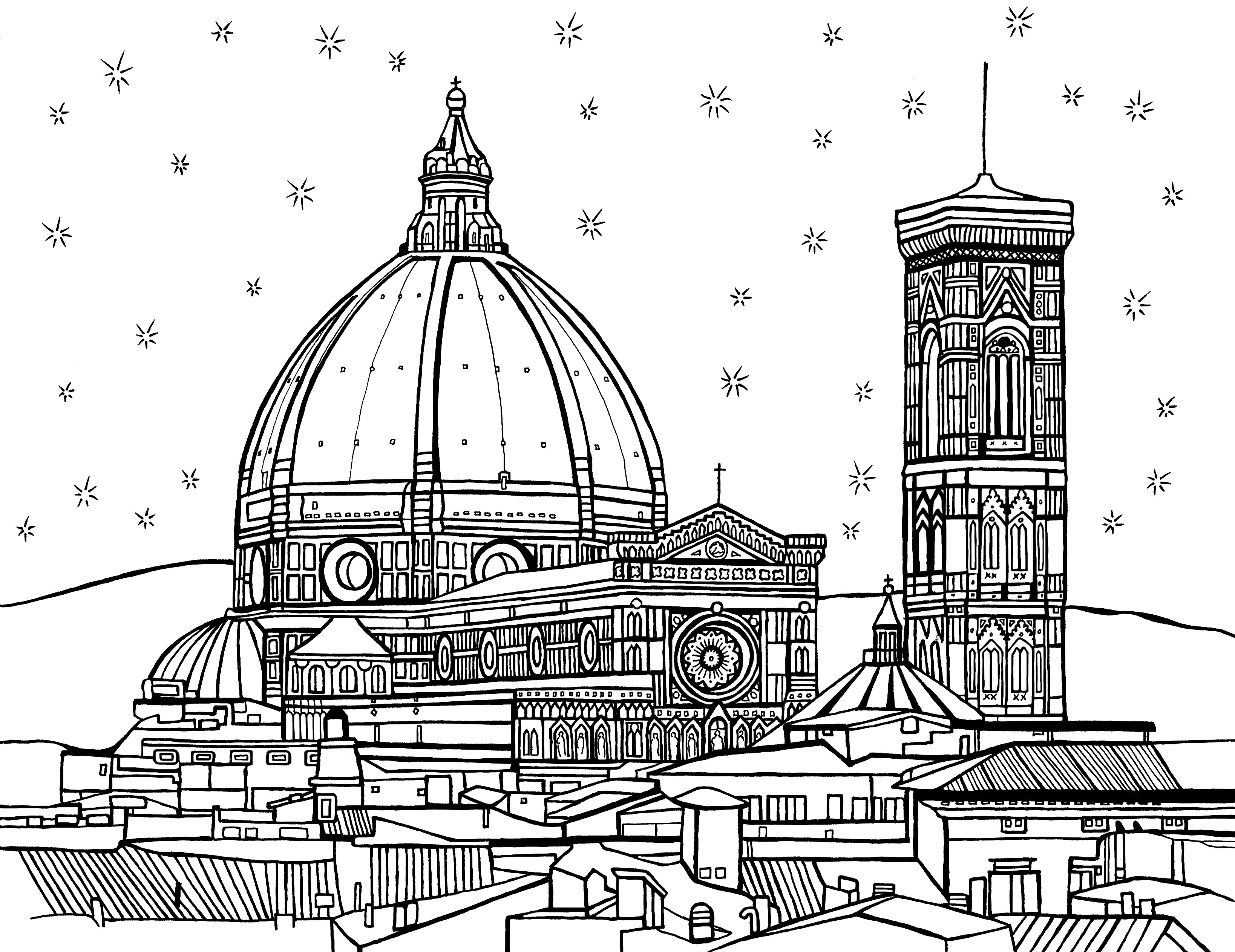 santa maria del fiore cathedral florence italy you color coloriage anniversaire shopkins