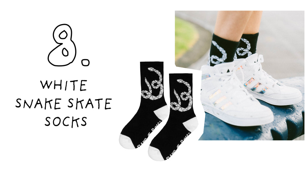 White Snake Skate Socks
