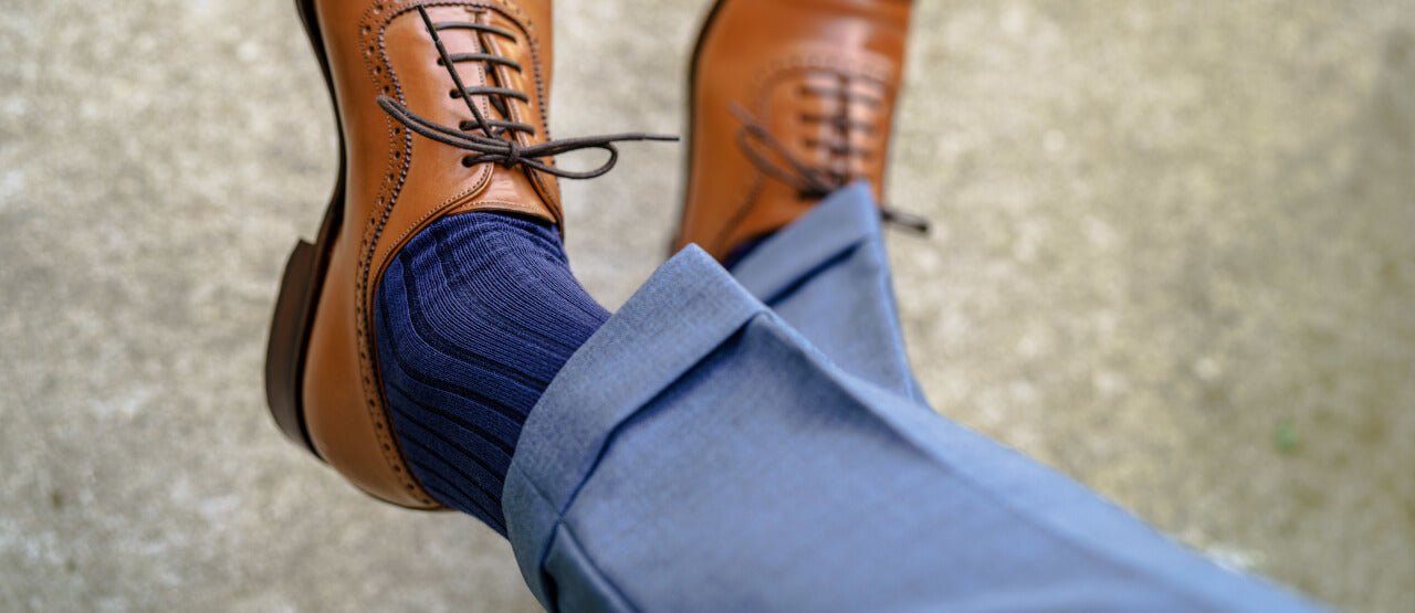 blue suits brown shoes