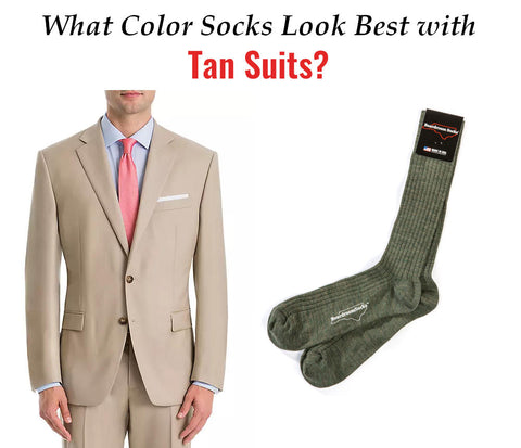 infographic detailing sock colors for tan suits