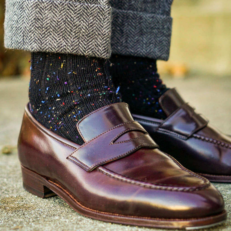 Black Tweed Casual Donegal Wool Sock | Boardroom Socks