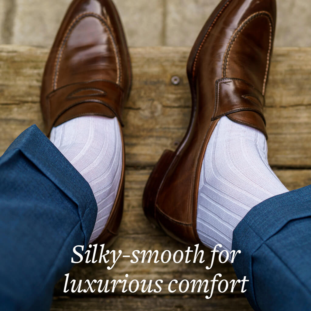 White Dress Socks for Men | Made in USA by Boardroom Socks